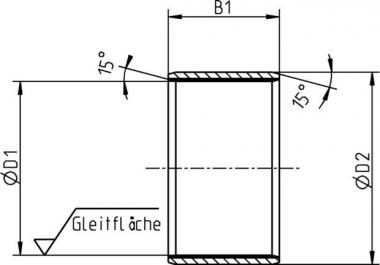 Gleitlagerbuchse Ø 63 x Ø 75 x 45 mm lang deva.metal®101 