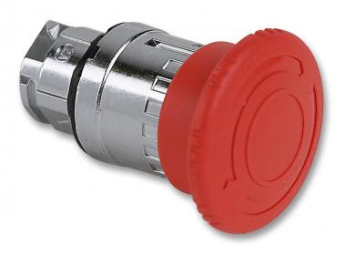 Передний элемент, круглый, грибовидная кнопка Ø 22, поворотный фиксатор, Ø 40 мм, красная 