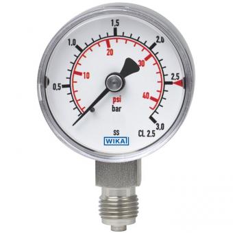 Bourdon Tube Pressure Gauges, Stainless Steel 