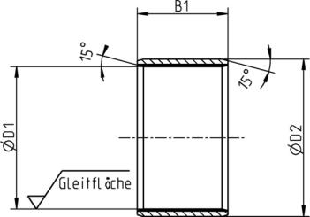 Buchse 180E9 / 186r6 x 130h13 nach Zeichnung 15.04.0059 