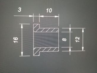 Bundöse aus Al2O3 Keramik Ø 16 / 12 / 8 x 13 mm ID poliert 
