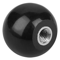 KUGELKNOPF GLATTE AUSFÜHRUNG M08 D1=25, FORM:E DUROPLAST, KOMP:STAHL 