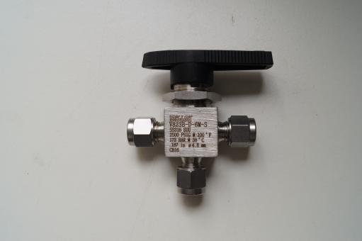D-Pro 3 Wege Kugelhahn Packung PTFE Dk-Lok 6 mm Edelstahl 