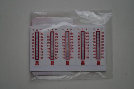 RS PRO Temperaturmessstreifen 40°C / 71°C 9 Messbereiche Vertikal, L. 51mm, B. 18mm 
