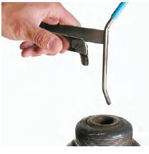 (M519) Nozzle for emptying cylinder, stainless steel, complete with hose for compressed air. 