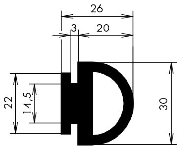 Handschutzprofil Werkstoff: EPDM 