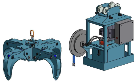 Polyp Grab HP30-140_P with Hydraulic Units 7,5kW – hanging 